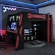 preview thumbnail 2 of 45, Full Size Gaming Loft Bed with Bulit-in Desk and RGB Light, Wooden Loft Bedframe with Multi-storage Shelves and Ladder for Kids