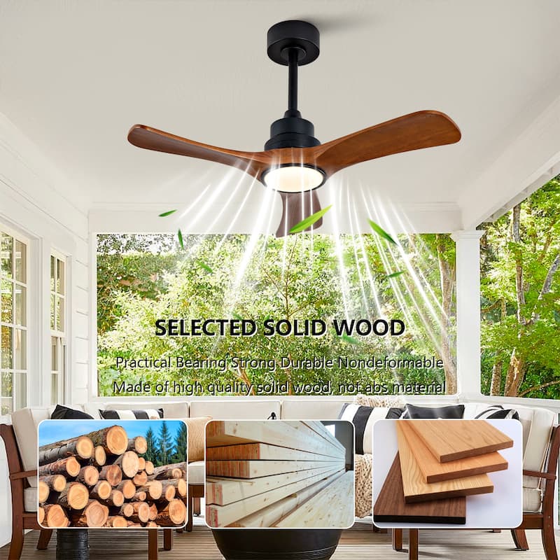 36" Ceiling Fan Light with 6-Speed Remote Control Reversible DC Motor