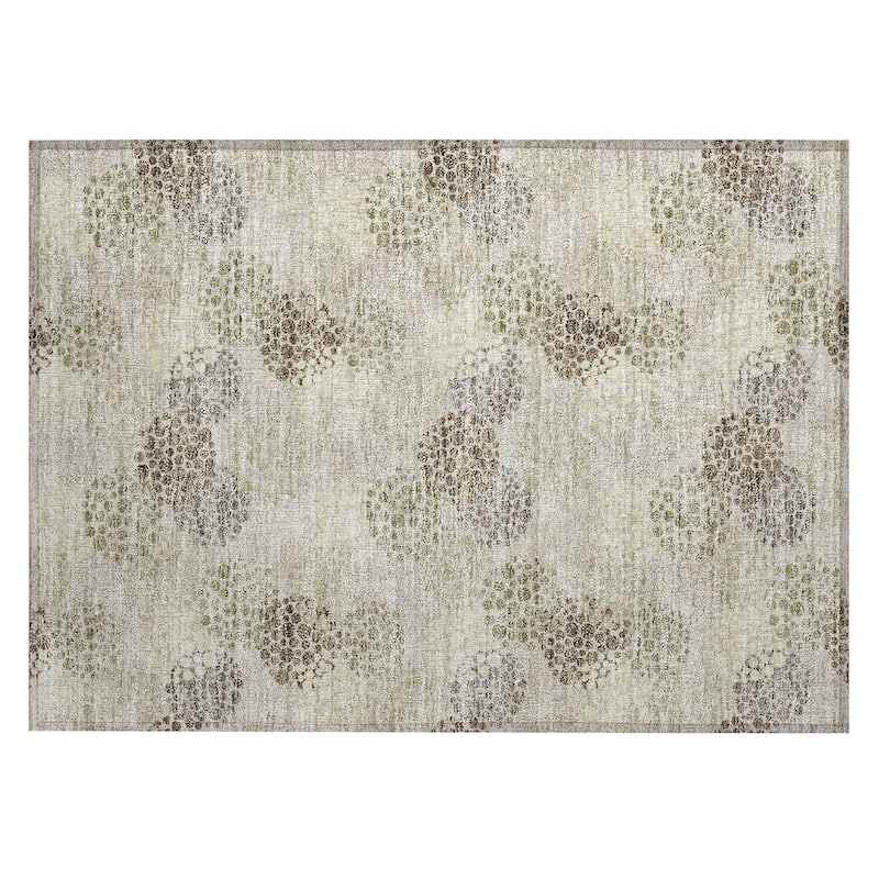 Machine Washable Indoor/ Outdoor Chantille Modern Bubbles Rug