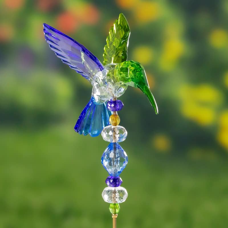 Set of 6 Acrylic Hummingbird Pot Stakes