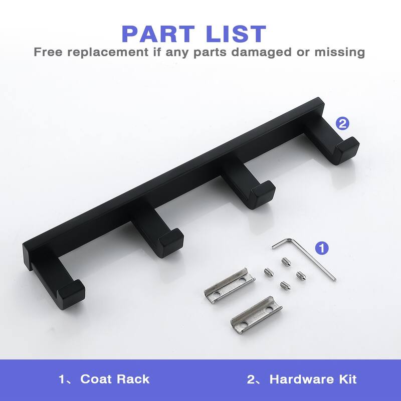 Heavy-duty Stainless Steel Towel Hook With 4 Hooks