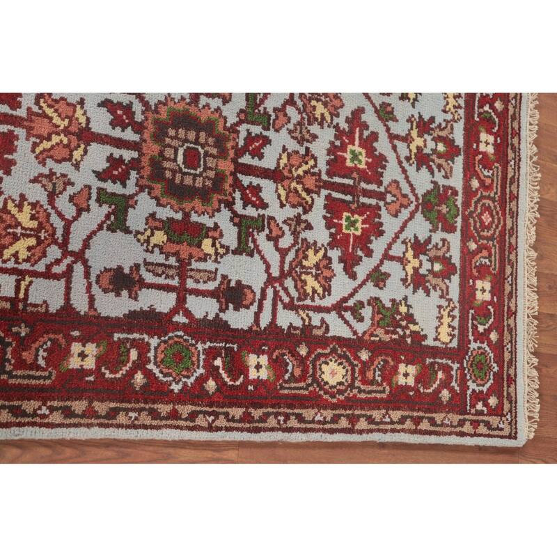 Light Blue Heriz-Serapi Accent Rug Hand-Knotted Oriental Wool Carpet - 2'11"x 4'11"