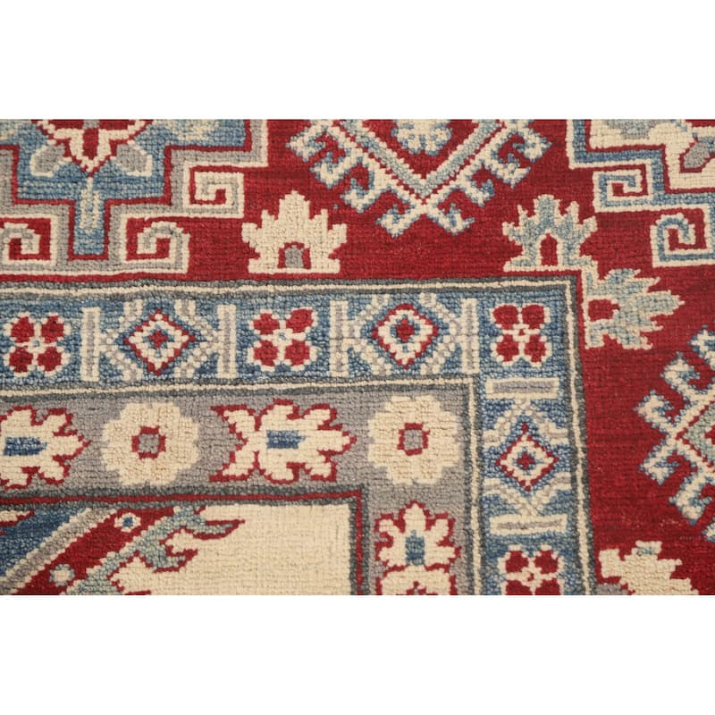 Ivory Kazak Oriental Area Rug Handmade Wool Carpet - 8'3" x 10'11"