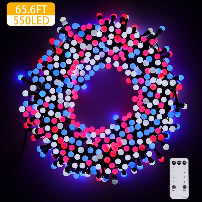 32.8/65.6FT Outdoor LED Pulg In 300/550-Bulb Mini String Lights