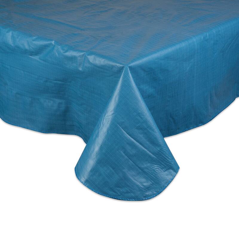 J&M Blue Vinyl Tablecloth