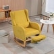 preview thumbnail 29 of 59, High back Upholstered Accent Rocking Chair Nursery Chair With Retractable Footrest