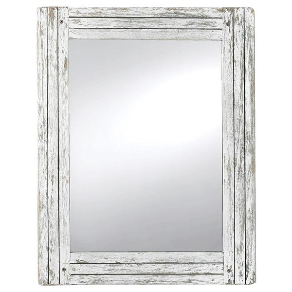 Shop Foreside Home Garden White Rectangle Distressed Wood Frame