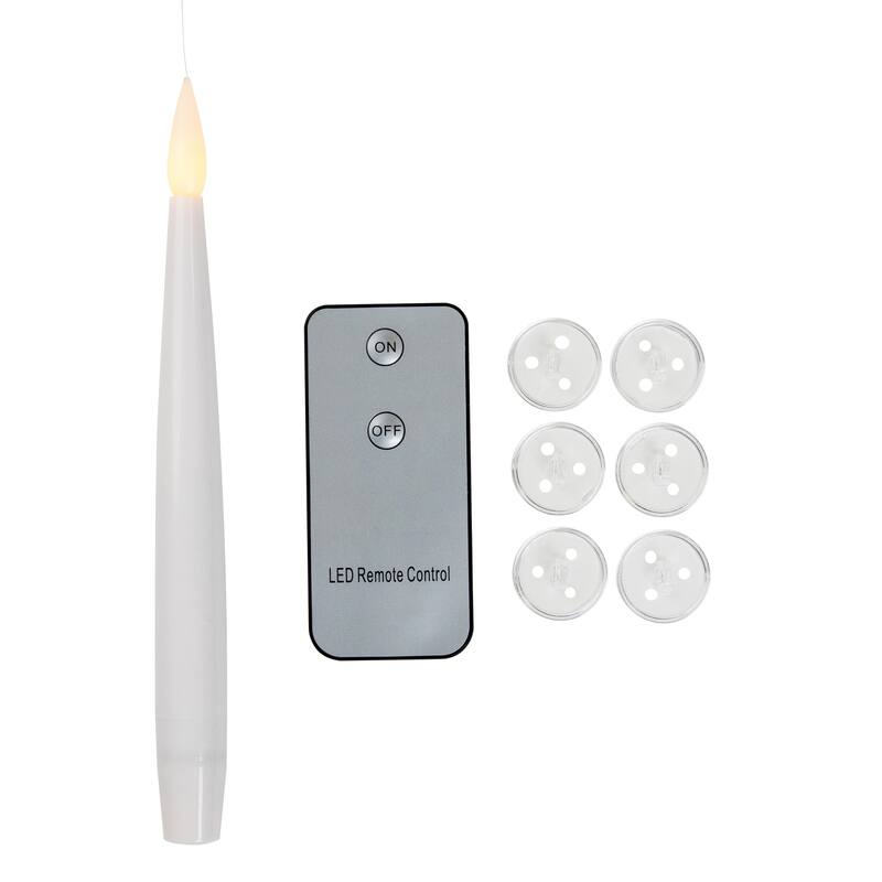 LED Flameless Flickering Floating Halloween Taper Candles - 6" - Set of 6