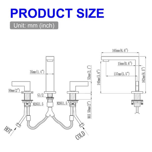 8 Inch Bathroom Faucet 3 Holes Two Handles Modern Luxury Widespread