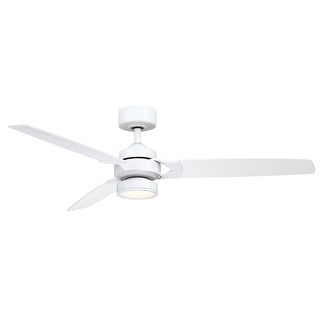 Fanimation Amped 52 inch Indoor Ceiling Fan with LED Light Kit and Remote - Matte White