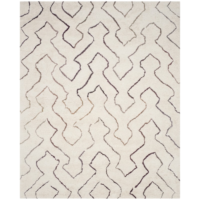 SAFAVIEH Handmade Casablanca Shag Vjosa Tribal Wool Rug