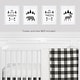preview thumbnail 2 of 2, Forest Animals Plaid Collection Wall Decor Art Prints (Set of 4) - Black and White Buffalo Check Bear Moose Arrow