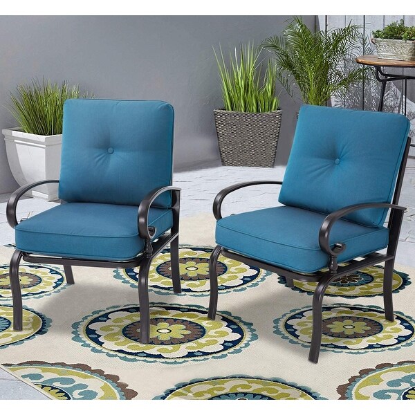 SUNCROWN Outdoor 2PCS Furniture Bistro Dining Chairs Set
