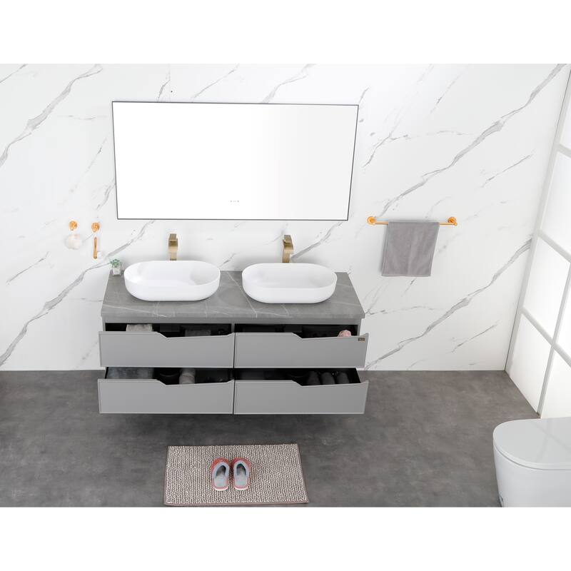 Eco-Friendly 24-Inch Acrylic Rectangular Vessel Sink, Durable and Hygienic, for Modern Bathroom Design - 24in L
