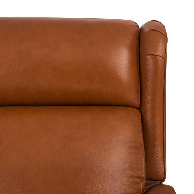 Push Back Genuine Leather Recliner Chair,Modern Recliner Sofa With Adjustable Backrest And Single Chair For Living Room