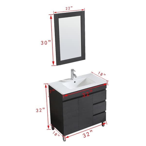 32" Single Bathroom Vanity Set with Mirror