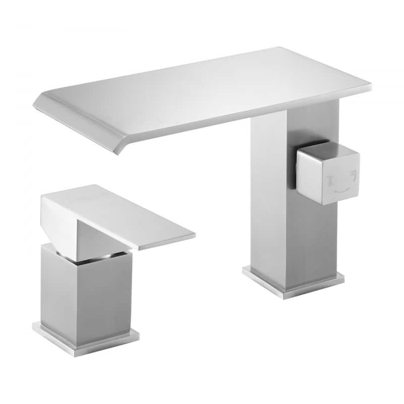 Roman Tub Faucet 3 Hole Waterfall Bathtub Faucet with Shower Head 1 Handle - 8.66” x 7.48” x 3.86”