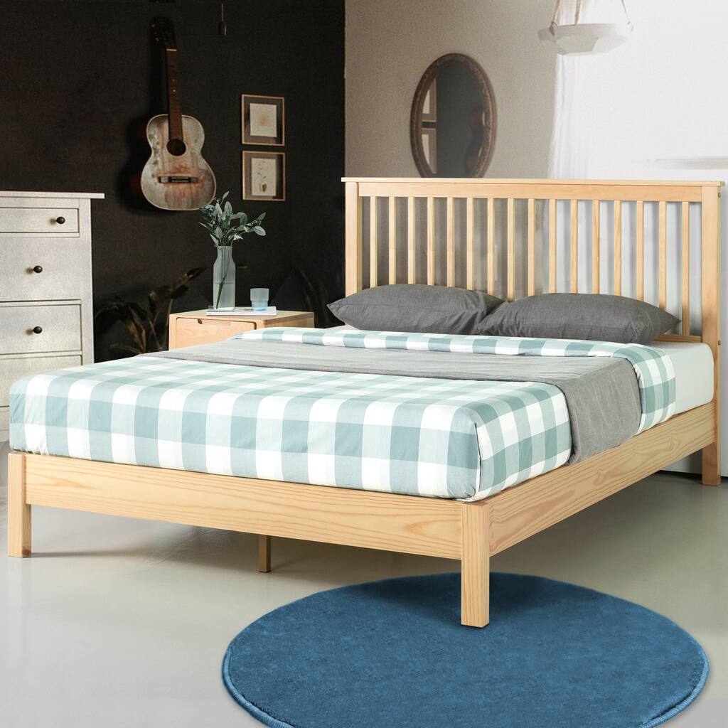 Priage by Zinus Natural Wood Platform Bed Frame
