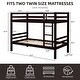 preview thumbnail 26 of 41, Twin over Twin Wooden Bunk Bed,High Guardrail,Ladder,Kids Teens,Dorm