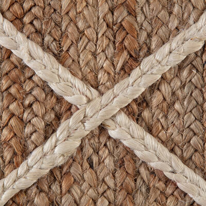 Jani Domme Natural & Ivory Diamond Braided Area Rug - Elegant and Durable Floor Covering
