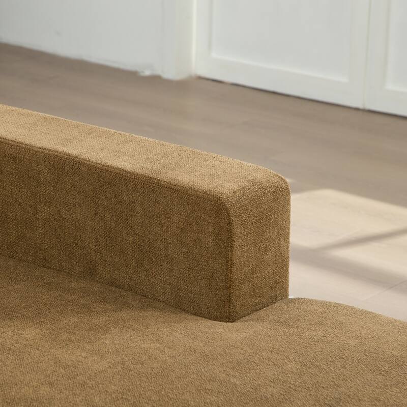 56.3"W Modern Chenille linen Loveseat Sofa,Sofa Bed with Pillows&Metal Legs