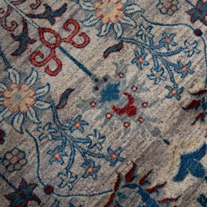 Alora Decor Sawyer Grey/Blue Tribal Wool Area Rug