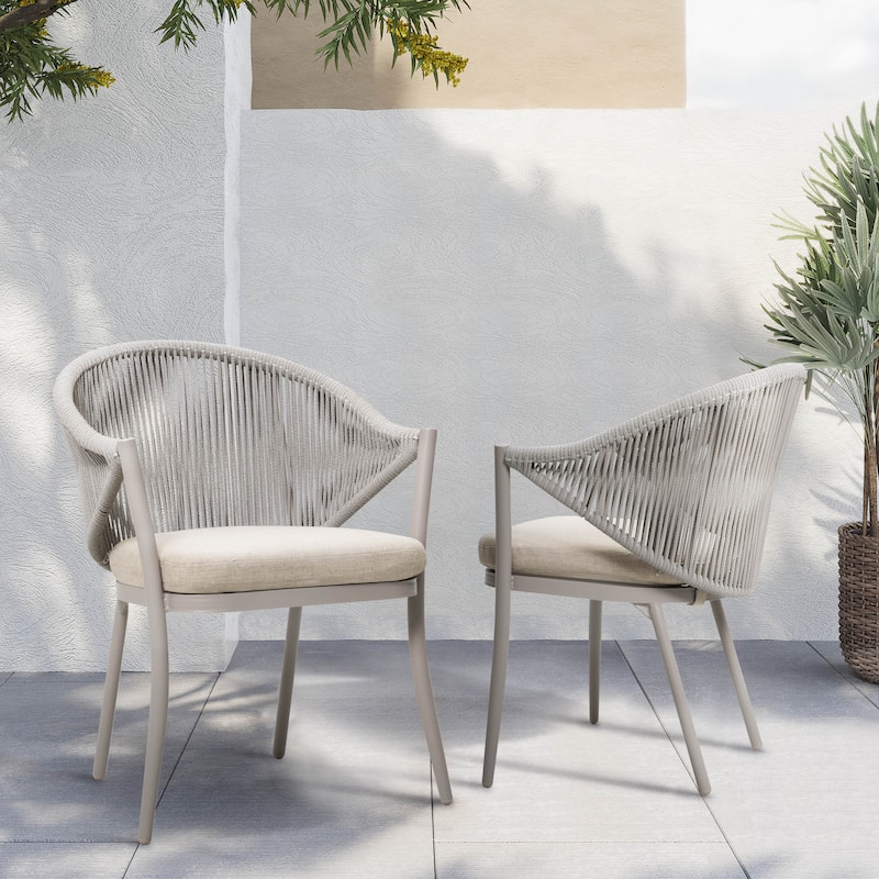 Two PCS Assembled Wicker chairs with cushions