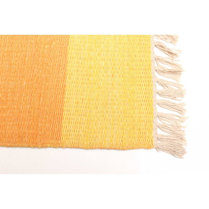 ECARPETGALLERY Flat-Weave Ankara FW Burnt Orange Wool Kilim - 5'0 x 7'11