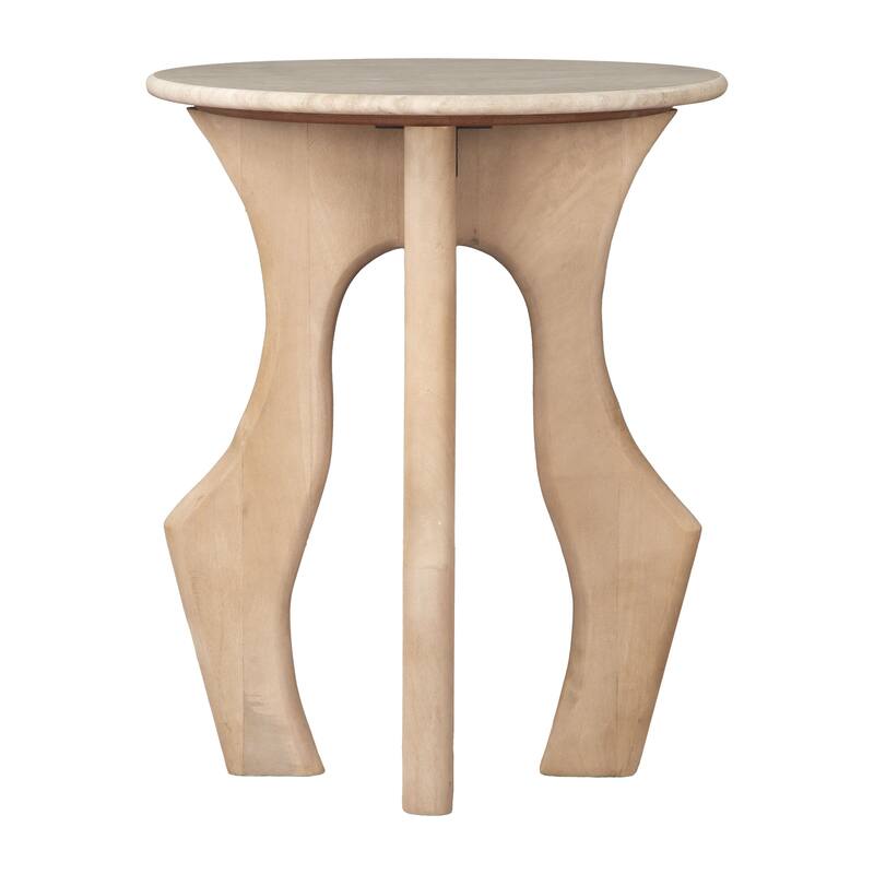 Eda Side Table White & Natural
