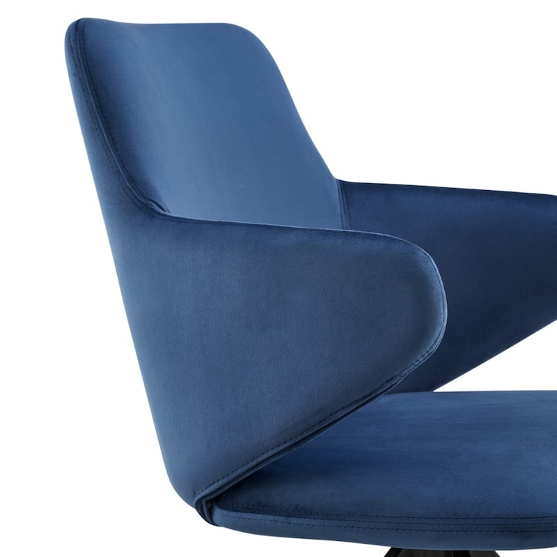 Velvet Swivel Dining Armchair with Black Steel Legs Modern Velvet Upholstered for Living Room - 33.47”H x 22.84”W x 24.02”D