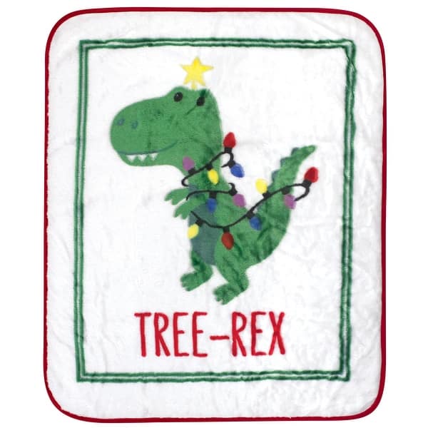 slide 1 of 1, Hudson Baby Infant Boy High Pile Plush Blanket, Tree Rex, One Size - Tree Rex - One Size One Size - Tree Rex