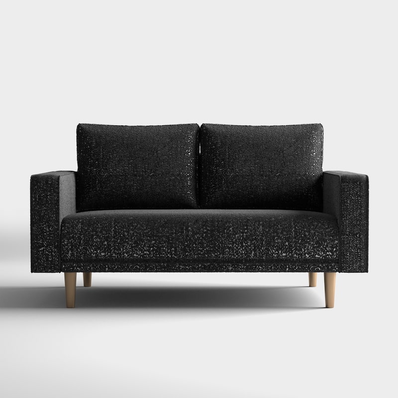Furniture of America Isidora Contemporary Boucle Sofa Set with Back Pillows and Wooden Legs, 2-Piece or 3-Piece Options