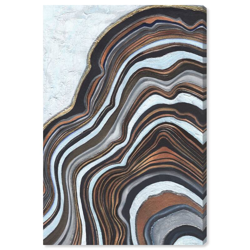 Wynwood Studio Canvas Abstract Textured Geode Gray and Modern & Contemporary Wall Art Canvas Print