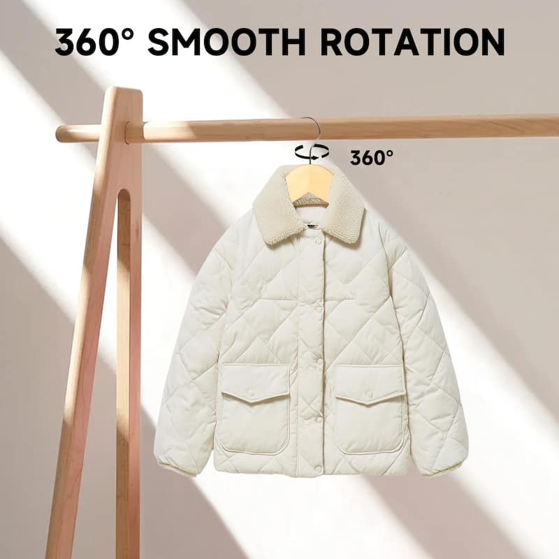 BP4U Premium Solid Wood Hangers with Non-Slip Trouser Bar, Heavy-Duty Suit Coat Wooden Hangers for Jackets, Shirts, and Dresses