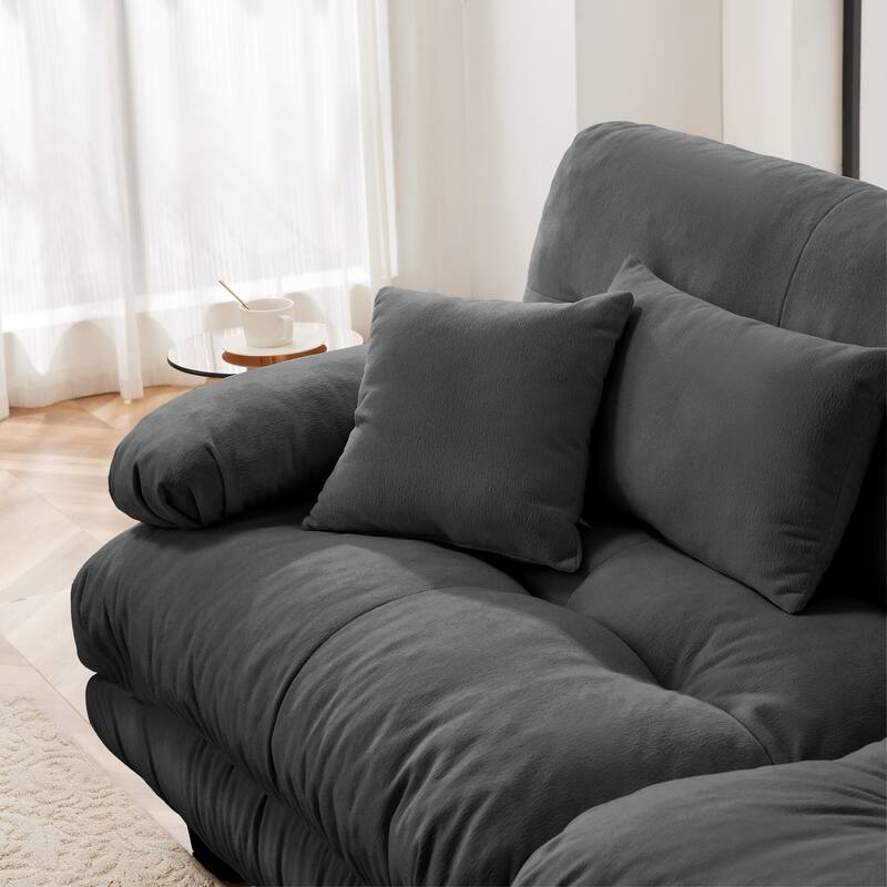 Modular L-Shaped 4-Seater Sectional Sofa Free Combination Cloud Sofa with Convertible Ottomans for Living Room
