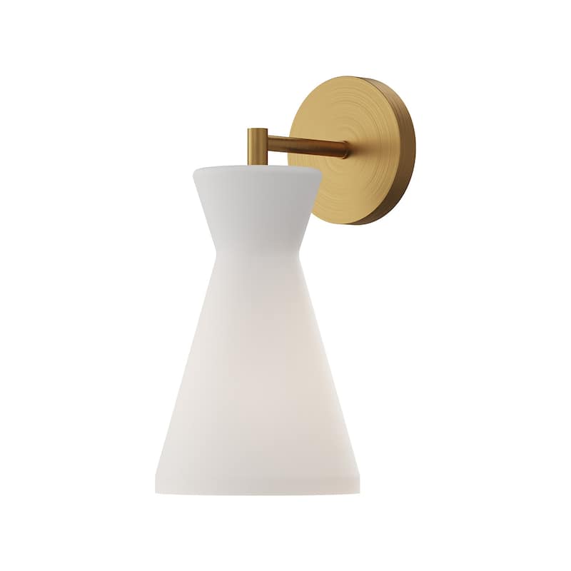 Alora Lighting WV473706 Betty 10" Tall Wall Sconce - Aged Gold / Opal Glass