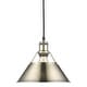 preview thumbnail 9 of 9, Golden Lighting Orwell Single Light 10" Wide Pendant in Aged Brass