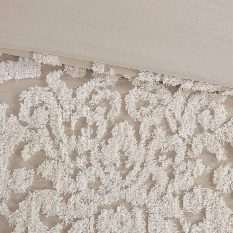 Madison Park Aeriela Tufted Cotton Chenille Damask Duvet Cover Set