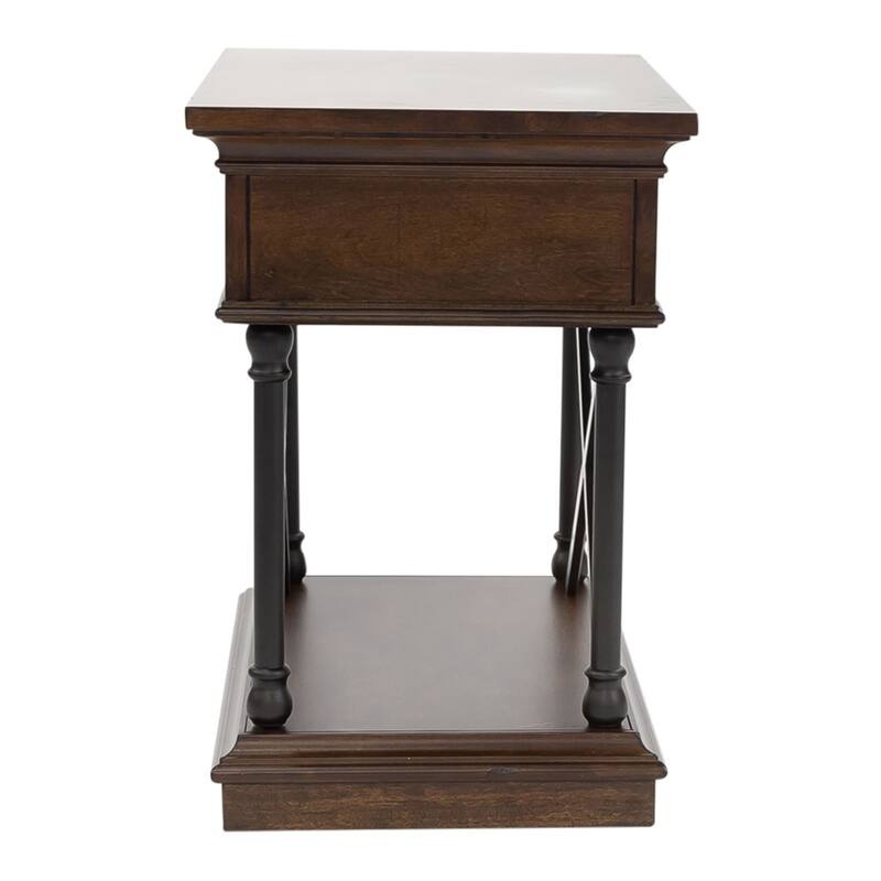 Tribeca Cordovian Brown Drawer Chair Side Table