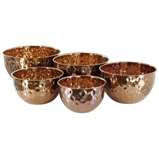Hammered Copper 5 Piece Stainless Steel Mixing Bowl Set