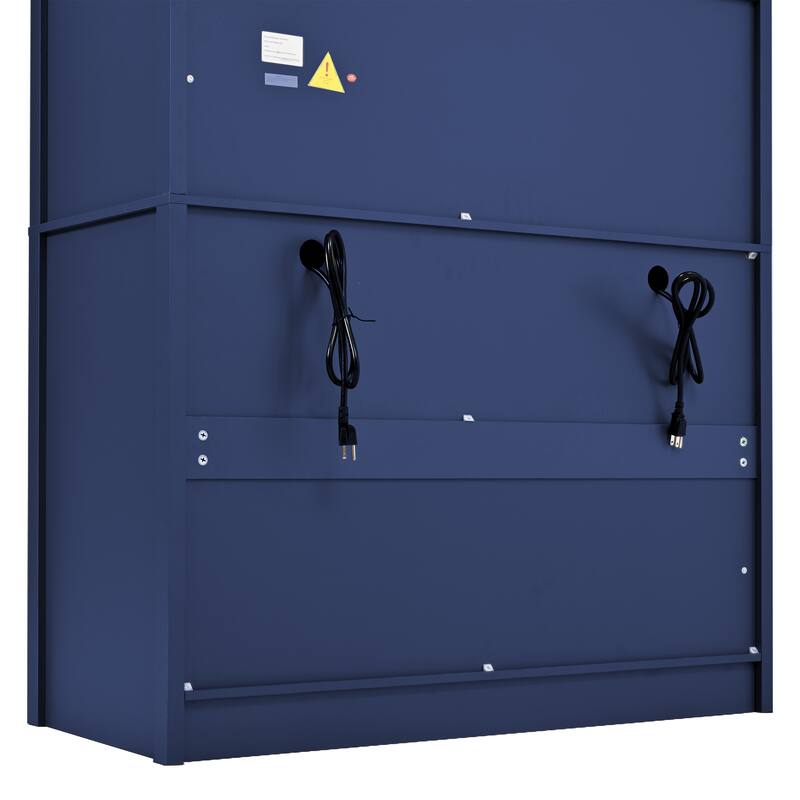 80.1" Tall Freestanding Kitchen Pantry, Shaker Style Cabinet with 2 Power Outlets, Adjustable & Door Shelves