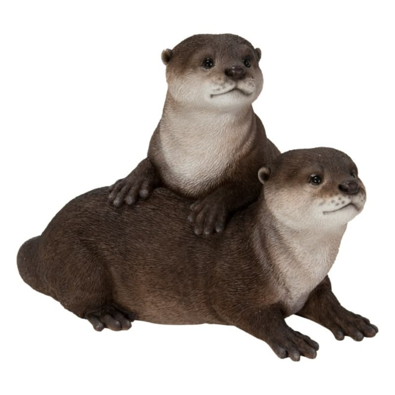 9.5" Playing Otters Outdoor Garden Statue