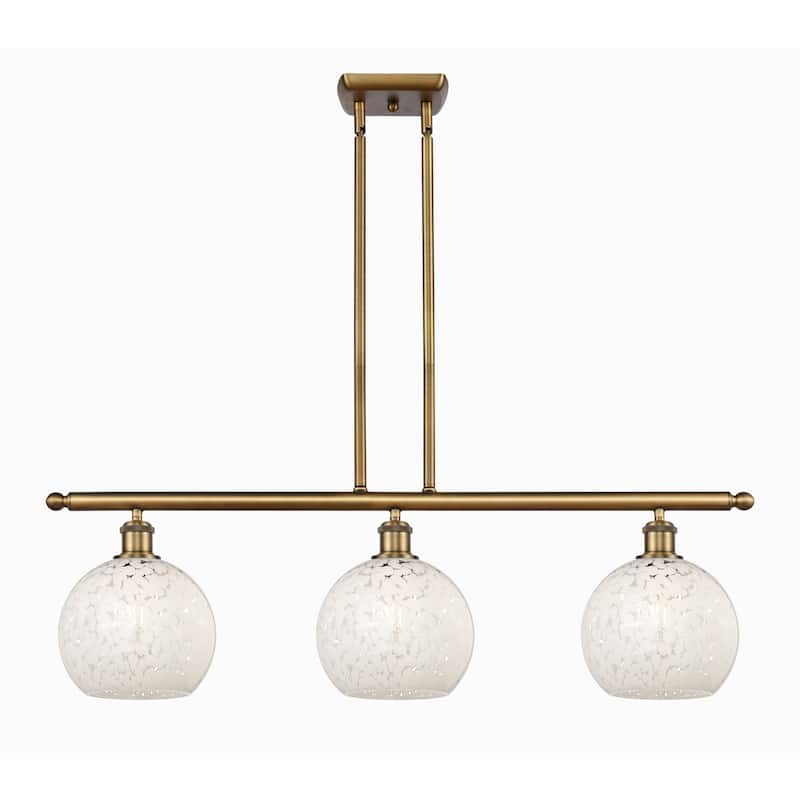 Innovations Lighting 516-3I-11-36-White Mouchette-Indoor Pendant Large - Brushed Brass / White Mouchette
