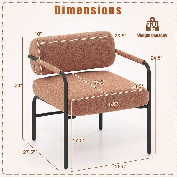 Costway 1/2 PCS Modern Velvet Upholstered Accent Chair with