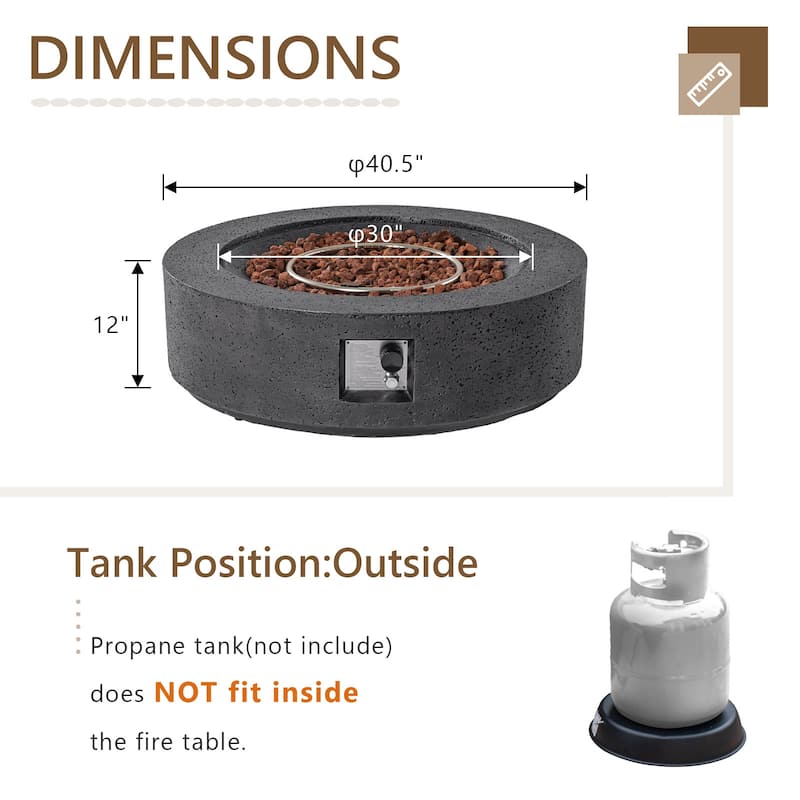 COSIEST Outdoor Propane Fire Pit Tank Outside with Waterproof Cover