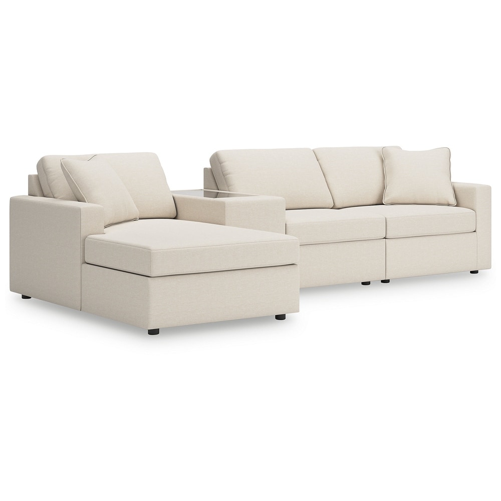 Signature Design by Ashley Modmax 4-Piece Sectional with Chaise and Storage Console - 126"W x 68"D x 36"H