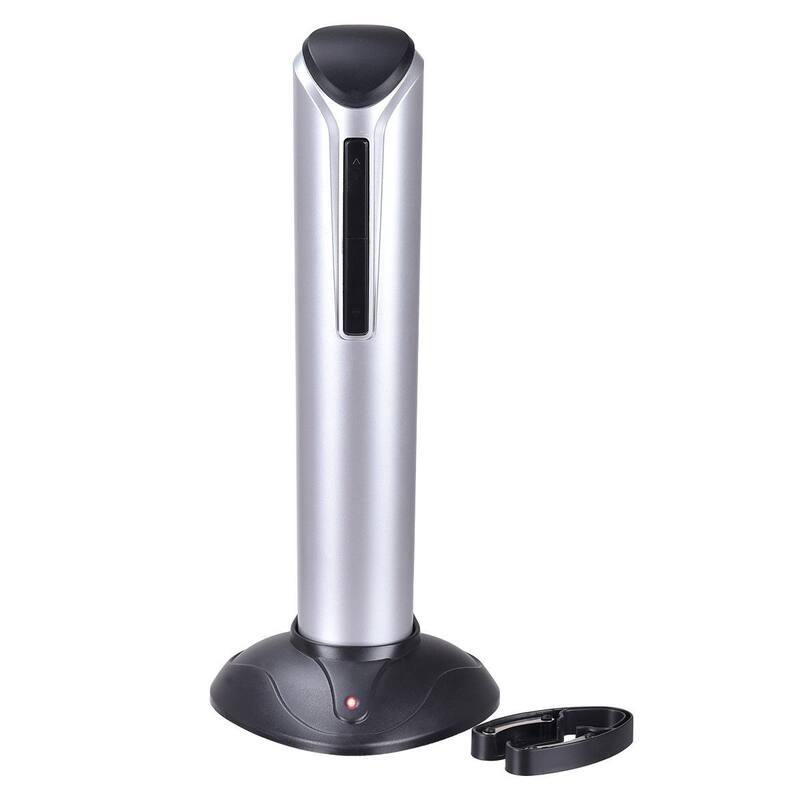 Gymax Electric Wine Opener Cordless Bottle Corkscrew Opener with Foil - Silver