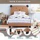 preview thumbnail 17 of 18, Sheep Design Upholstered Twin Size Platform Bed for Kids, with Slatted Bed Base, Stability and Sturdiness