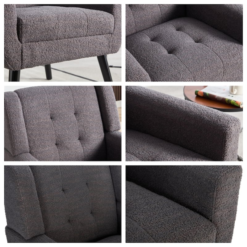 Modern Soft Ergonomics Accent Chair with Black Legs For Indoor Home