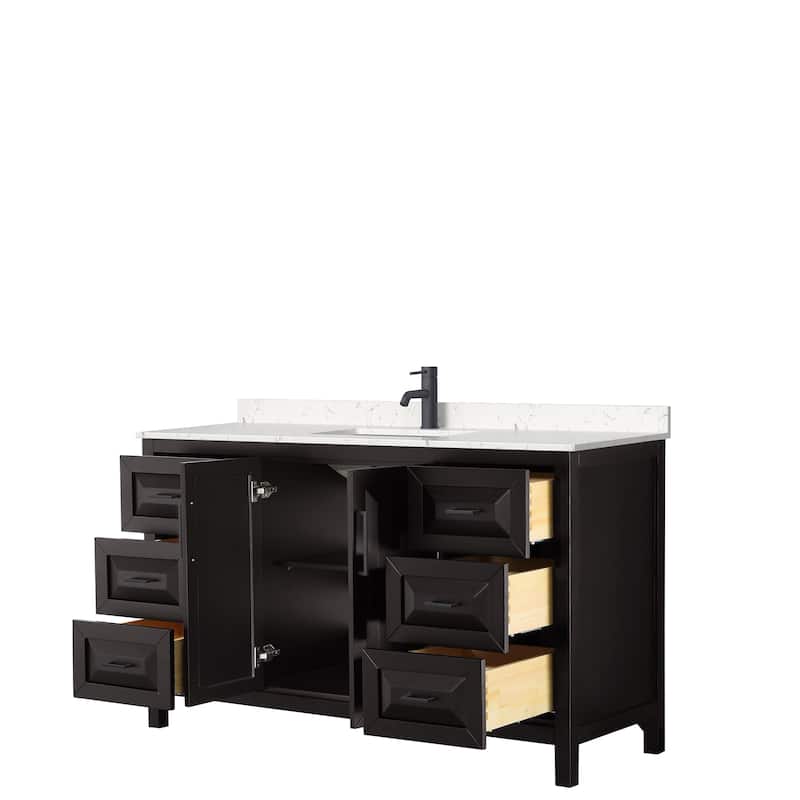 Daria 60 Inch Single Vanity, Cultured Marble Top